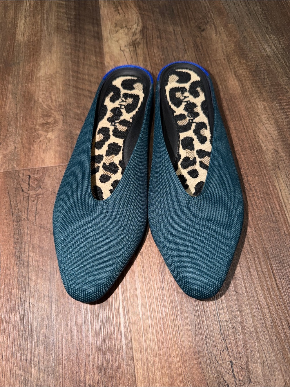 Rothy's emerald almond demi slides size 7.5 EEUC
